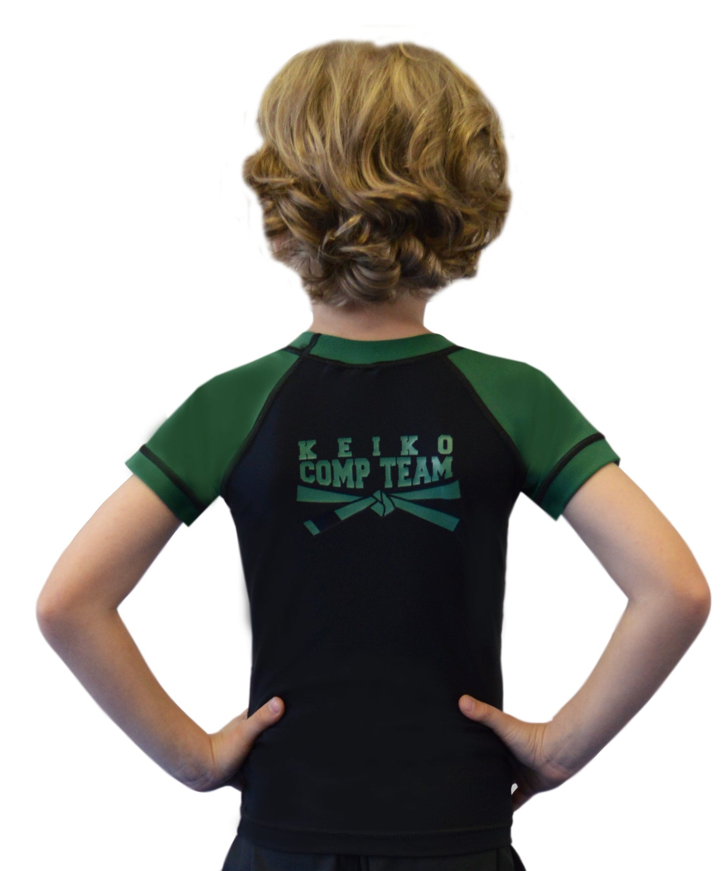 Kids Comp Team Rash Guard - Green