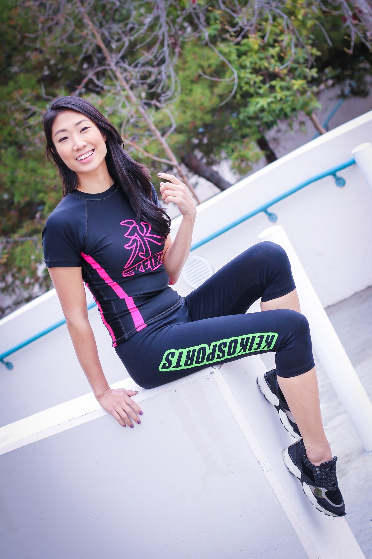 Speed Rash Guard S/S - Black/Pink