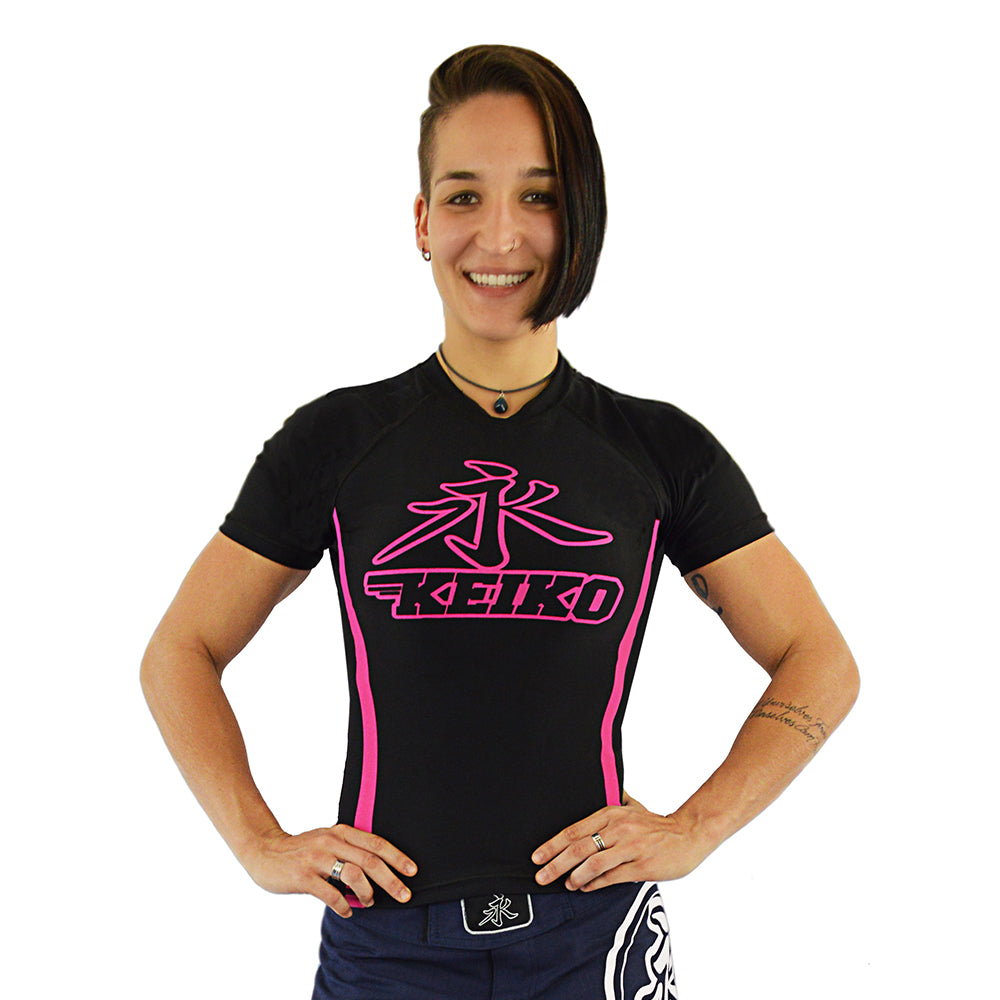 Speed Rash Guard S/S - Black/Pink